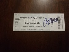 Andrew Toles Autograph Ticket Stub Okc Dodgers Los Angeles Dodgers