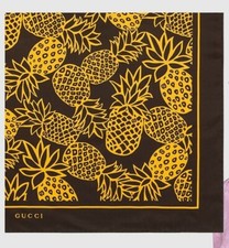 GUCCI 626798 3G001 2075 Schal Tuch 90x90 Ananas  Seide NEU