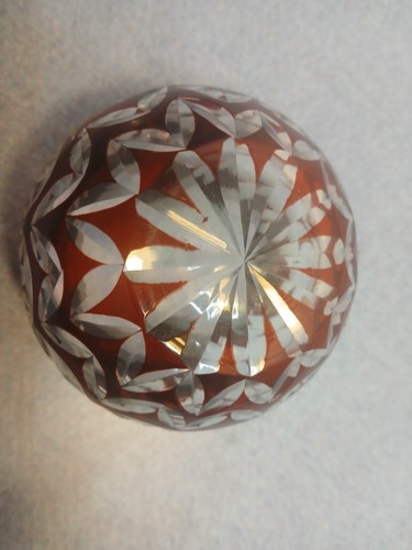 Ruby Red Cut Lead Glass Votive - Picture 10 of 10