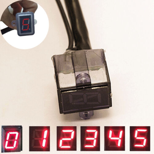 Red LED Universal Motorcycle Digital Light 0-5 Neutral Gear Indicator Display x1 - Foto 1 di 12