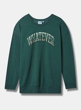 Torrid Whatever Cozy Fleece Drop Shoulder Sweatshirt Green 2 2X 18 20 G05102