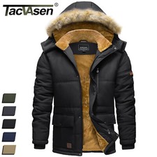 Men's Winter Hoodie Jacket Water Repellent Windproof Thicken Parka Fleece Coats