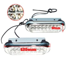 2x Universal Auto White 16 LED DRL Daytime Running Lights Fog Day Driving LAMPS