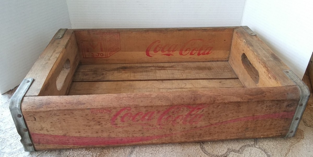 Vintage Coca Cola Wooden Crate Brown With Red Lettering | eBay