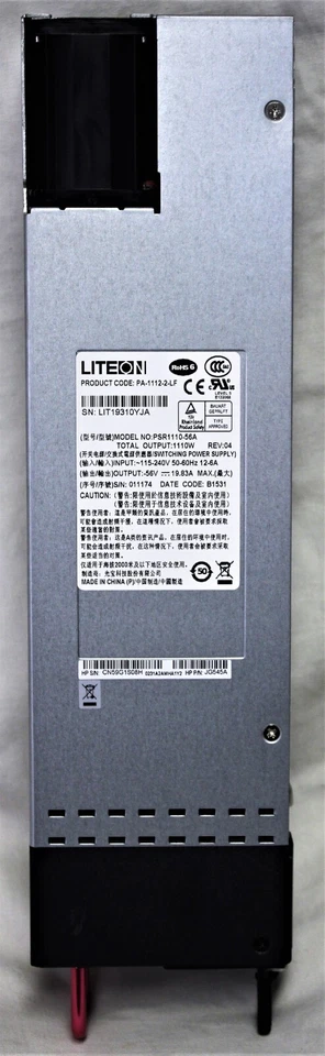 PSU HP JG545A X362 1100W AC PoE para JH147A FlexNetwork serie 5510 Foto 2 de 4