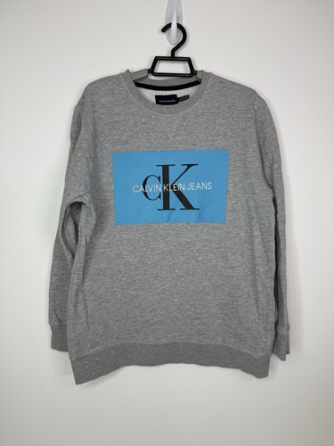 Calvin Klein Sweatshirt Youth L/G (14/16) Logo Pullover Crewneck Logo Gray