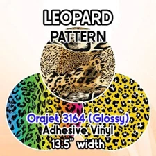 Leopard Patterned Adhesive Vinyl 13.5" ROLL **FREE SHIPPING**