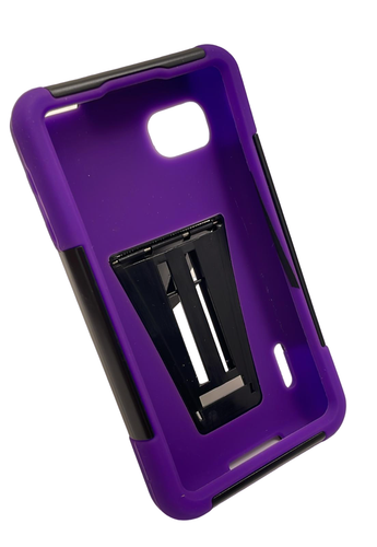 REIKO Luxe Hybride Étui pour LG Optimus F3/LS720, Violet/Noir - Photo 9 sur 10