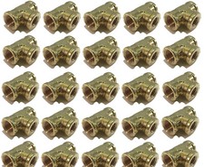 25 PACK BRASS FORGED REDUCING TEE FITTING 3/8 X 3/8 X 1/4 FEMALE NPT FNPT WOG
