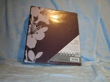 100 Page Magnetic Photo Album, Deep Red with Silver Flowers