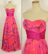 Size 3 Prom Formal Evening Strapless Morgan & Co Fuchsia Mult Cruise Long Gown
