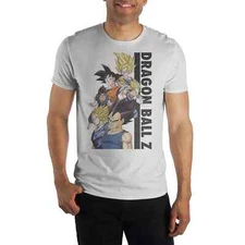 Dragon Ball Z Anime TV Series Graphic Soft Cotton Short Sleeve White T-shirt