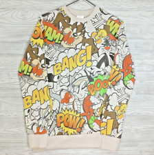 Looney Tunes Crewneck Sweatshirt Medium 38/40 ALL OVER PRINT Characters 2018