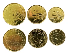 France 3 Coins Set 5, 10, 20 Francs World Coins