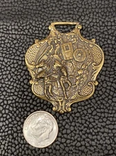 Vintage Horse & Buggy Wagon Carriage Chariot Watch FOB Charm Pendant Brass Tone