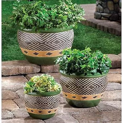 Jade Planters Trio Large Outdoor Designer Ceramic Pots Flower