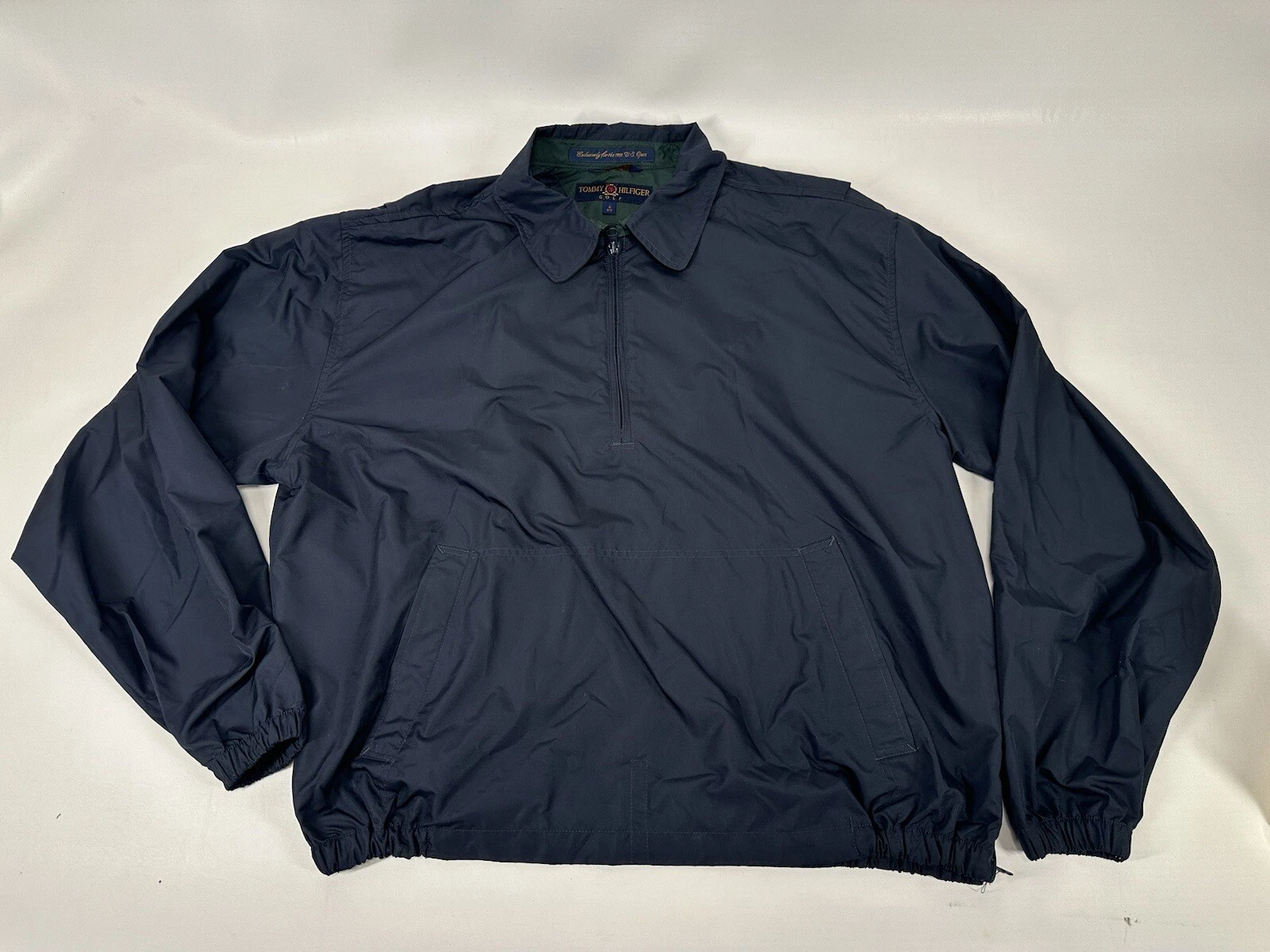 Tommy Hilfiger Windbreaker Mens Large Blue 1999 US Open Pinehurst Pullover