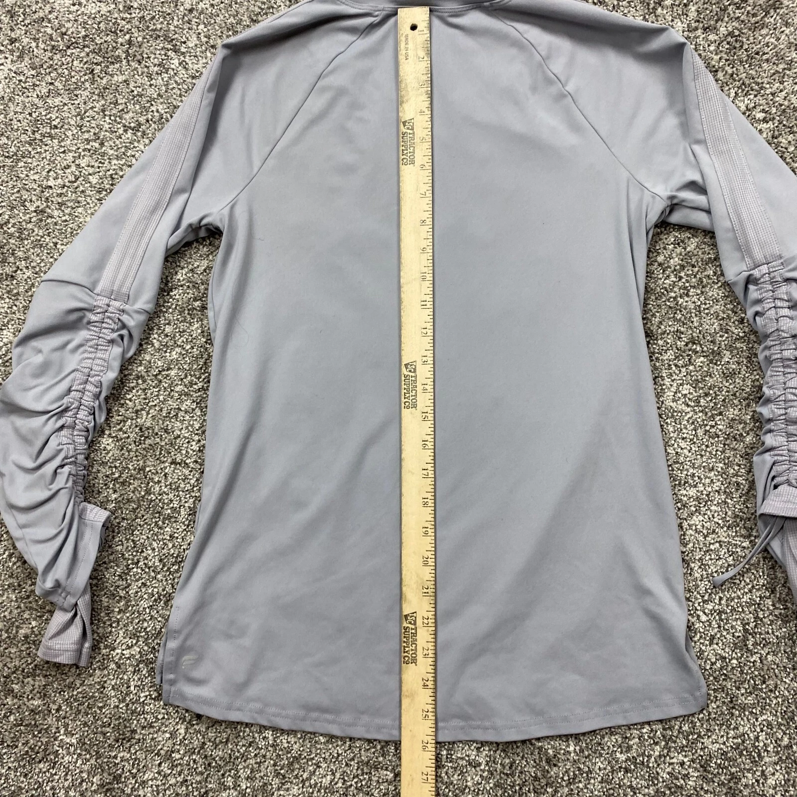 fabletics ruffle scrunchy performance athletic stretch cheerlead shirt