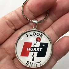 Vintage Hurst Floor Shift Sign Keychain Reproduction Hot Rod Muscle Cars