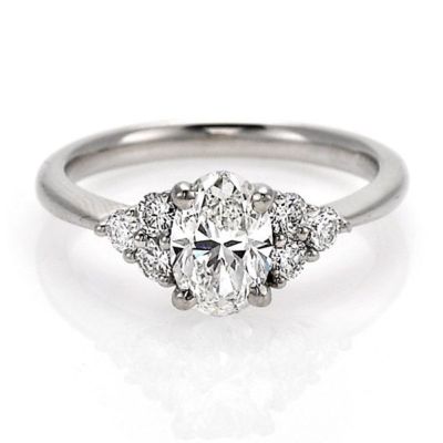 2.01ct Awesome White Oval Cut Diamond Lab Created 14K White Gold Engagement Ring