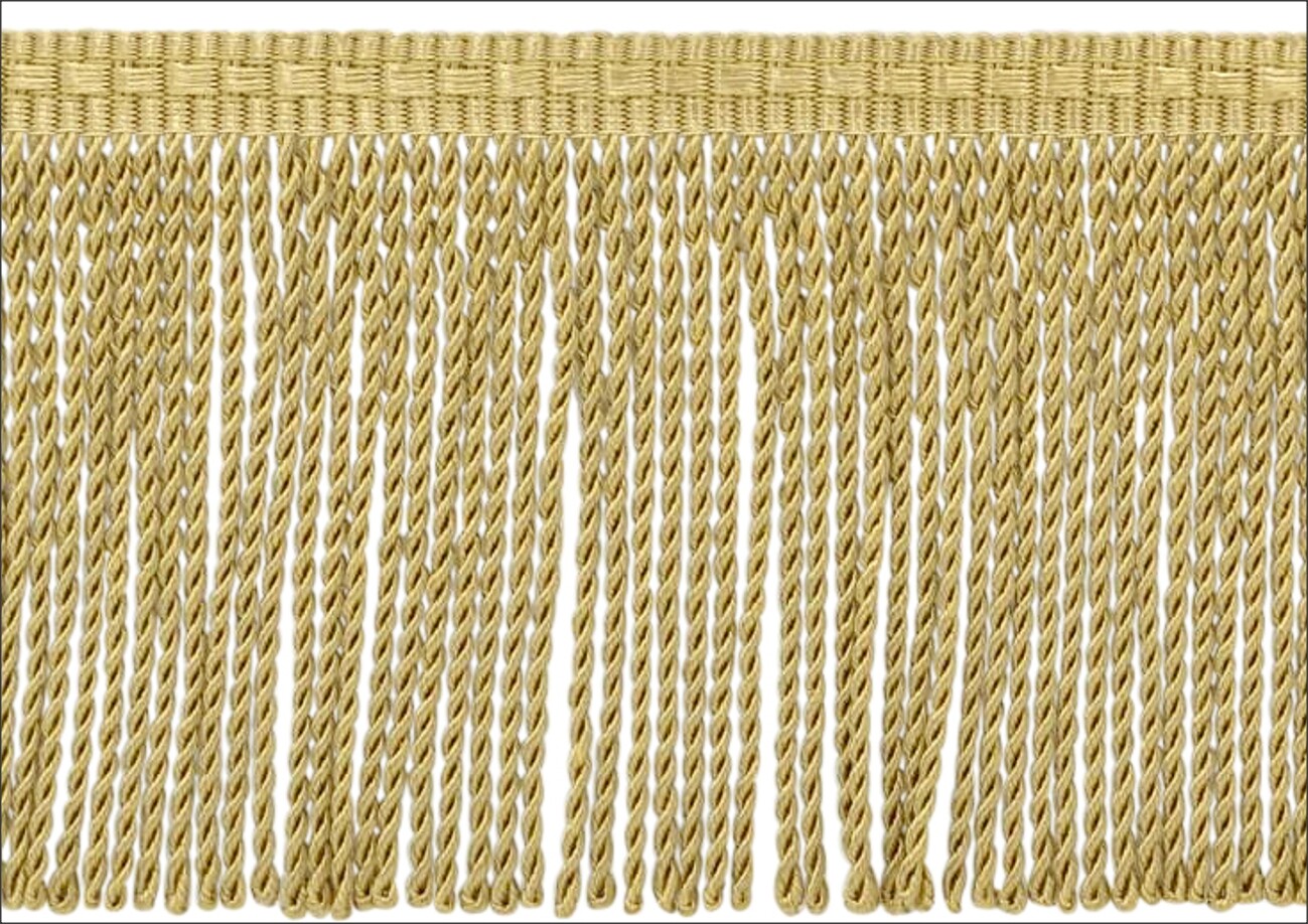 Thin Bullion Fringe Trim, Color# E16C - Golden Beige [Sold By The Yard]