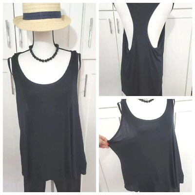 NWT Fabletics Tinsley Plus Sz 2X Tank Soft Rib Super Stretch Racerback Black Top