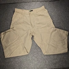 Dockers Pants Mens 36X30 Tan Khakis Linen Blend Loose Fit Pleated Front