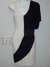 ASOS IVORY BLACK BODYCON MINI DRESS S NWT