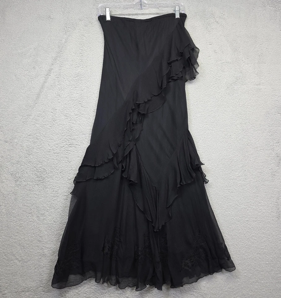 Maxi Falda Cami Para Mujer L Negra Caprichosa Gasa Steampunk Gótica Oscura Romántica Foto 2 de 4