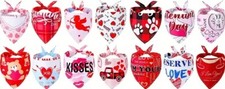 Valentines Day Dog Bandana Over the Collar Personalized Bandanas Valentine Red