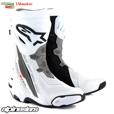 Boots ALPINESTARS SUPERTECH R VENTED White Mid Gray Black 42 Racing Motorcycle
