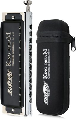 EASTTOP King Dream Chromatic Harmonica Key C 12Hole 48Tone Mouth Organ Harmonica