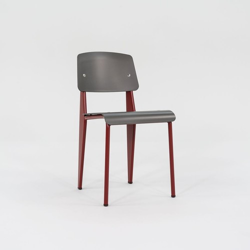 New Jean Prouve for Vitra Standard SP Dining Chair Japanese Red w Grey 12+ Avail - Picture 6 of 11