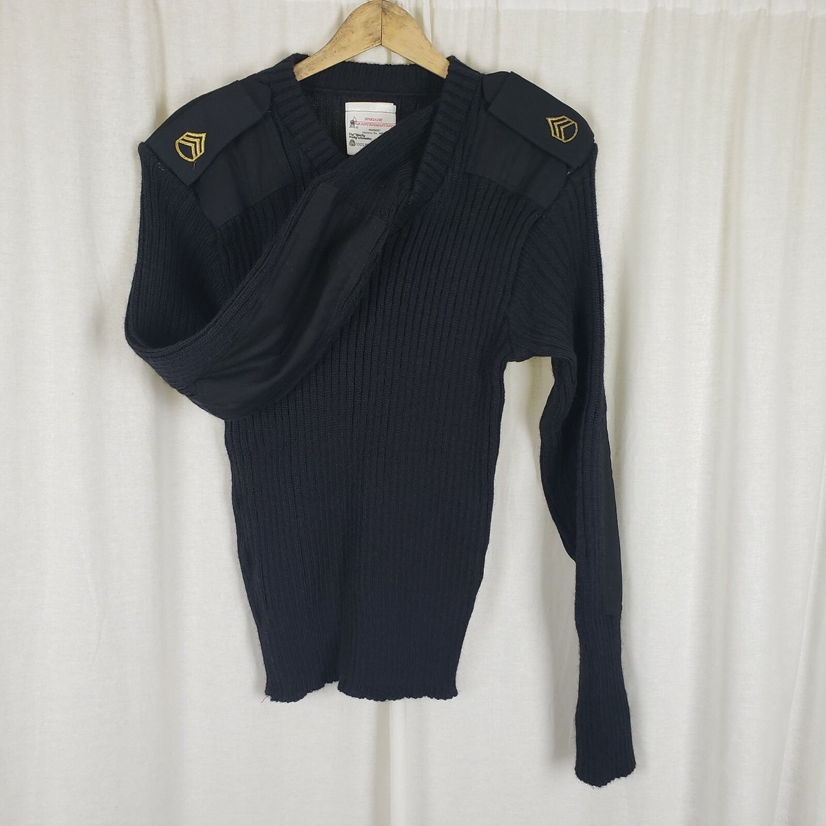 Vintage Woolly Pully Military Knit Uniform Sweater Mens 40