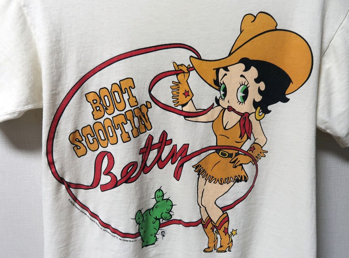 90s Vintage Betty Boop Cowgirl 1993 Cartoon T-Shirt Double 90s Vintage Betty Boop Cowgirl 1993 Cartoon T-Shirt Double