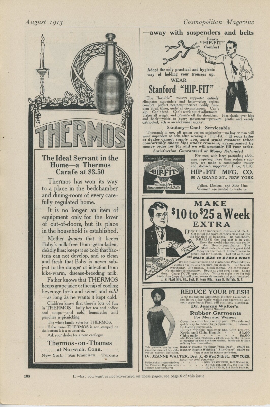 1913 Thermos Carafe Vintage Ad Cooler Cooling Drink Food Norwich