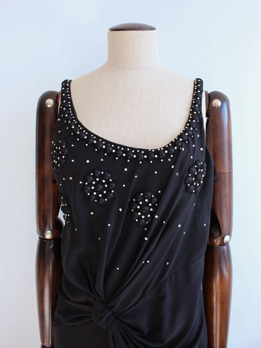 Christian Dior by John Galliano Spring 2007 Black Draped Silk Rhinestone Gown - Picture 5 of 12