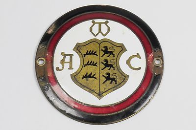AvD - WAC WÜRTTEMBERGISCHER AUTOMOBIL CLUB - Plakette Badge - emailliert