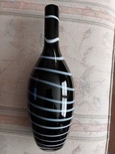 Black White Swirl Poland Glass Vase