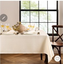 Elrene Laurel Solid Texture Water and Stain Resistant Tablecloth - 60x102- Ivory