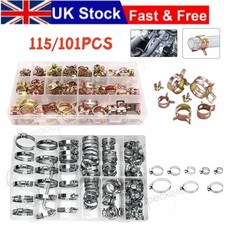 101Pcs Stainless Steel Hose Clamp Assortment Kit Jubilee Clip Set Without Driver