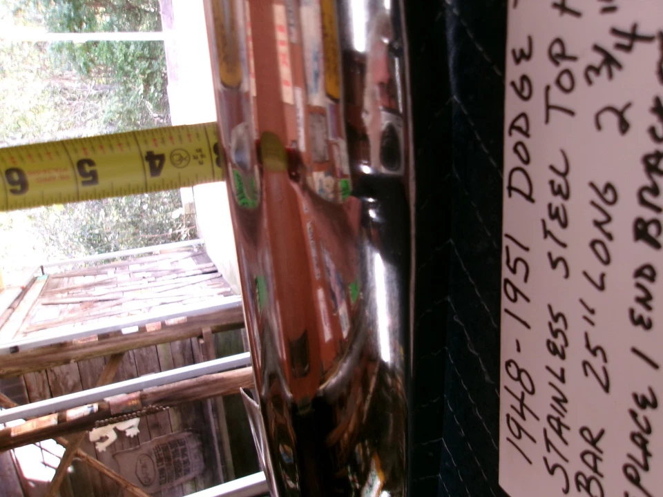 1948-1951 dodge truck b series top hood bar stainless steel - Image 4 of 4