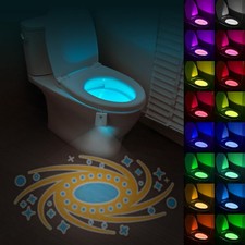 Motion Sensor Toilet Night Light, USB Chargeable, 16 Colors Home Toilet