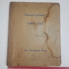 Folleto de recetas vintage raro Florence LaGanke's 'FOOD File', The Cleveland Press