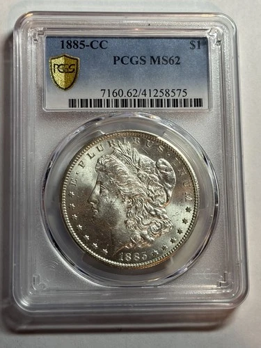 1885-CC Morgan Silver Dollar PCGS MS62 Blast White Key Date