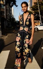 BNWT Farm Rio Dark Blue Maira Floral Midi Dress