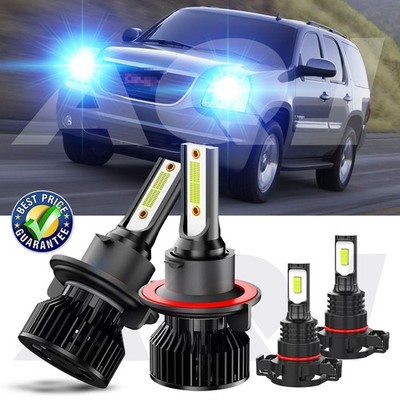 For GMC Yukon 2007-2014 H13 Led Headlight 5202 Foglight Bulbs 8000K Blue
