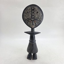 Traditional West African Wooden Fertility Figure Ashanti Akua'ba Hand Carved