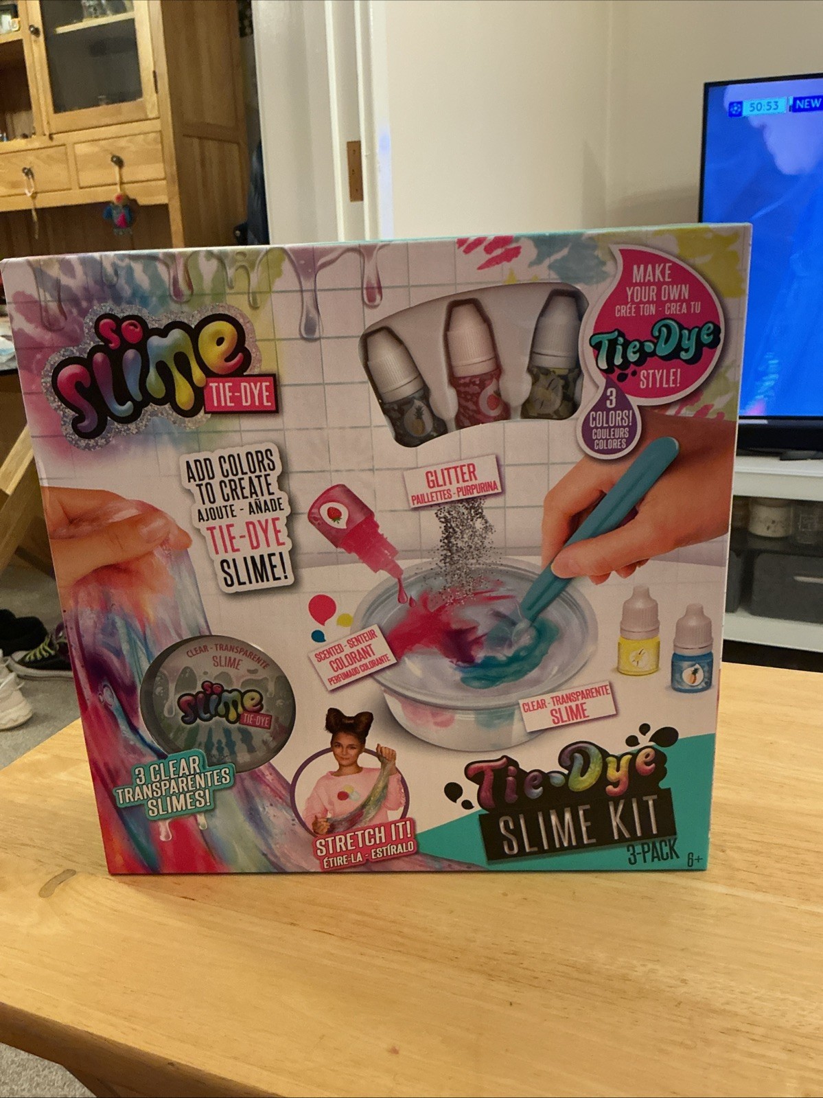 Slime Tie-Dye Kit Creative Activity With Glitter Bags To Add Sparkle Kids Age 6+