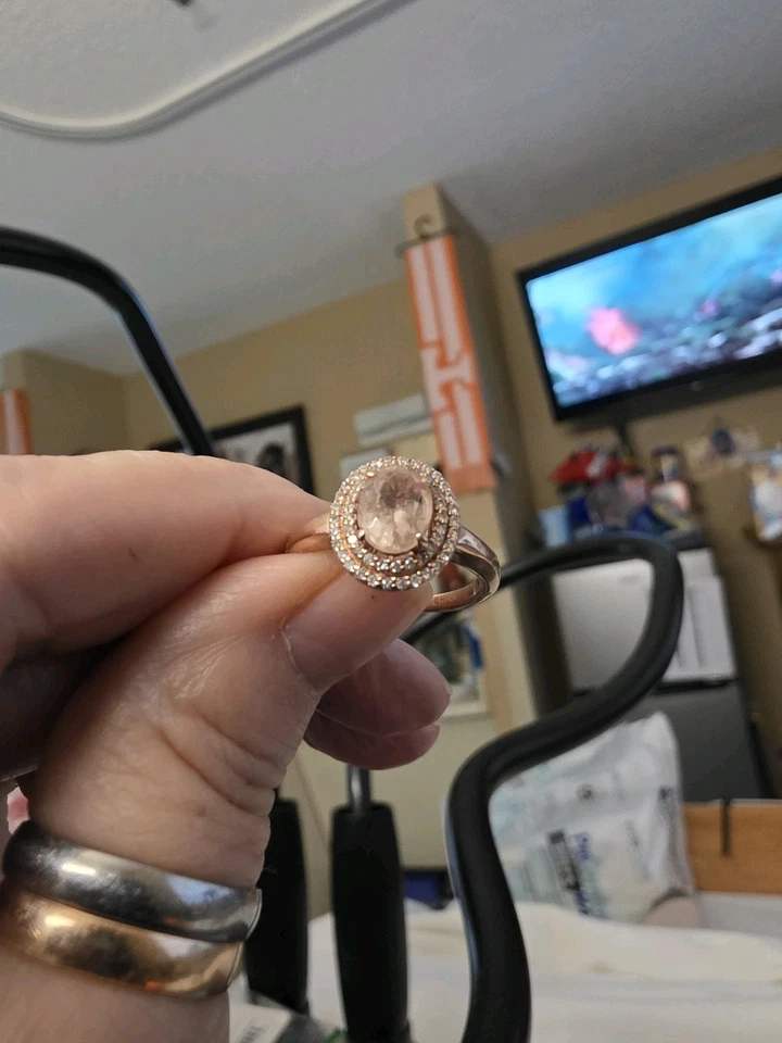 Anillo Morgaite Oro Rosa 10kt Talla 7 Foto 4 de 4